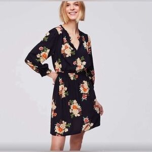 Loft Black Floral Dress